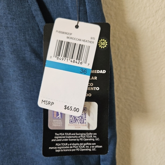 Nwts Pga Tour Men's Blue Shorts 36 - Picture 3 of 8